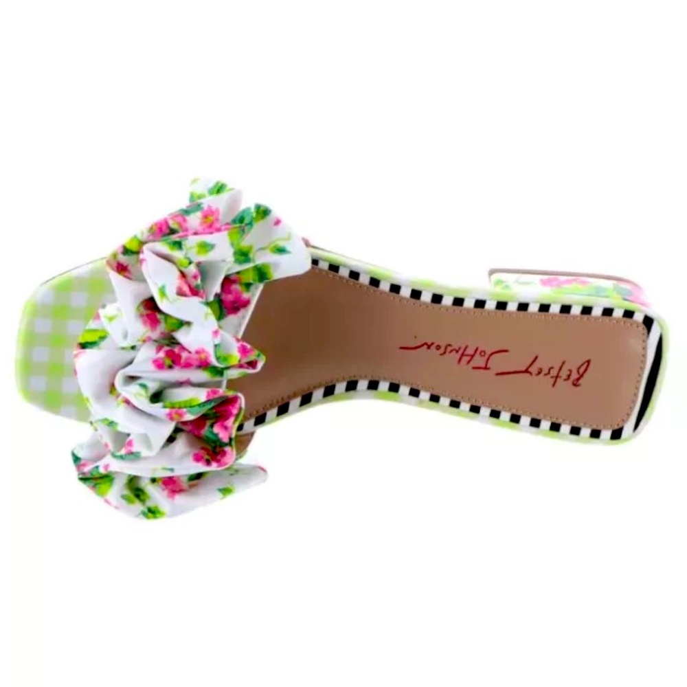 BETSEY‎ JOHNSON Slip On Slide Sandals Womens 5.5M Alivia Open Shoes Chic Casual